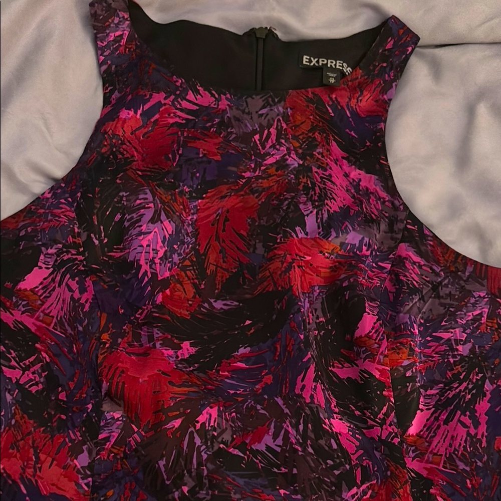 Express Pink, Red and Purple 
Graphic Peplum Top